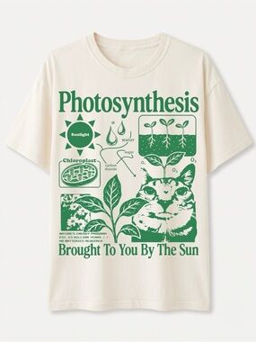 Photosynthesis Funny Cat Science Diagram Plant Natural T-Shirt